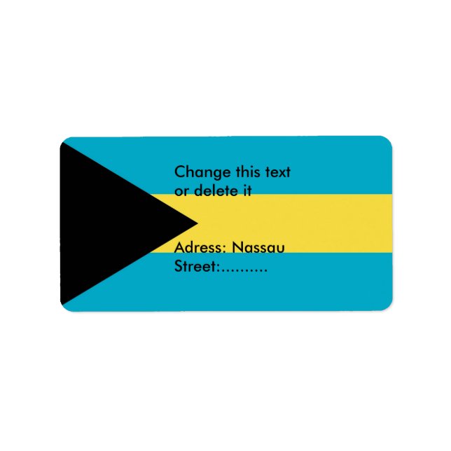 Étiquette personnalisé avec drapeau des Bahamas (Devant)