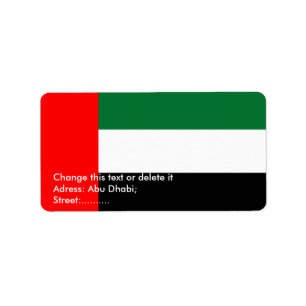 Étiquette personnalisé avec drapeau des Emirats Ar