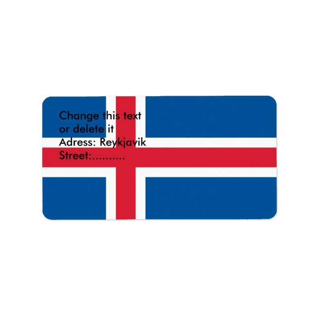 Étiquette personnalisé avec drapeau d'Islande (Devant)