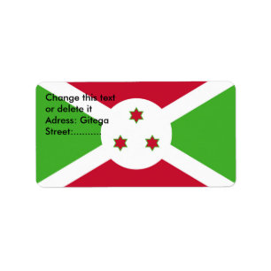 Étiquette personnalisé avec drapeau du Burundi