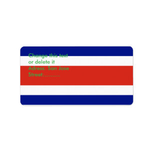 Étiquette personnalisé avec drapeau du Costa Rica