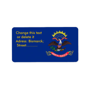 Étiquette personnalisé avec drapeau du Dakota du N