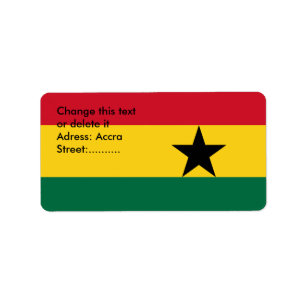 Étiquette personnalisé avec drapeau du Ghana