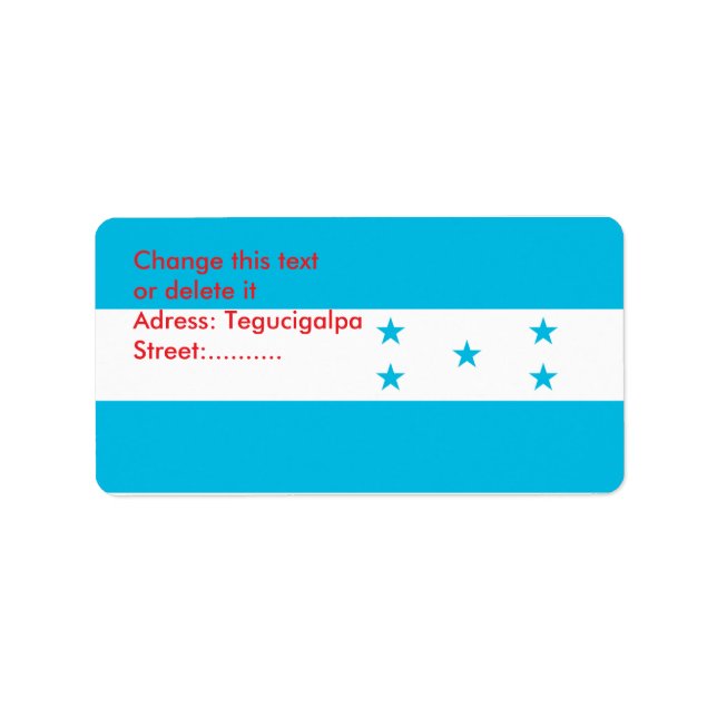 Étiquette personnalisé avec drapeau du Honduras (Devant)
