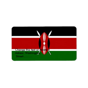 Étiquette personnalisé avec drapeau du Kenya