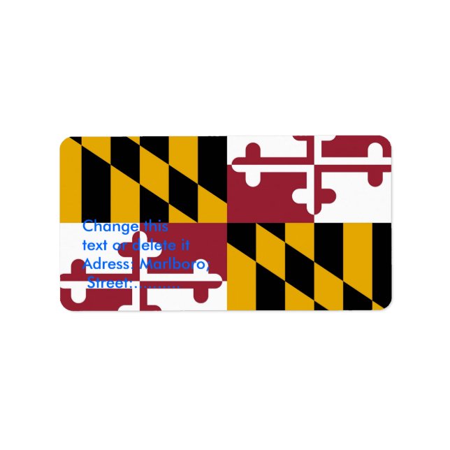 Étiquette personnalisé avec drapeau du Maryland, É (Devant)