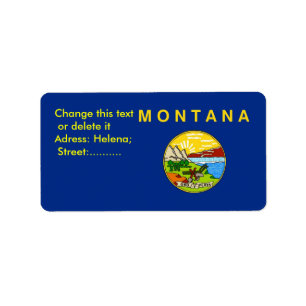 Étiquette personnalisé avec drapeau du Montana, Ét