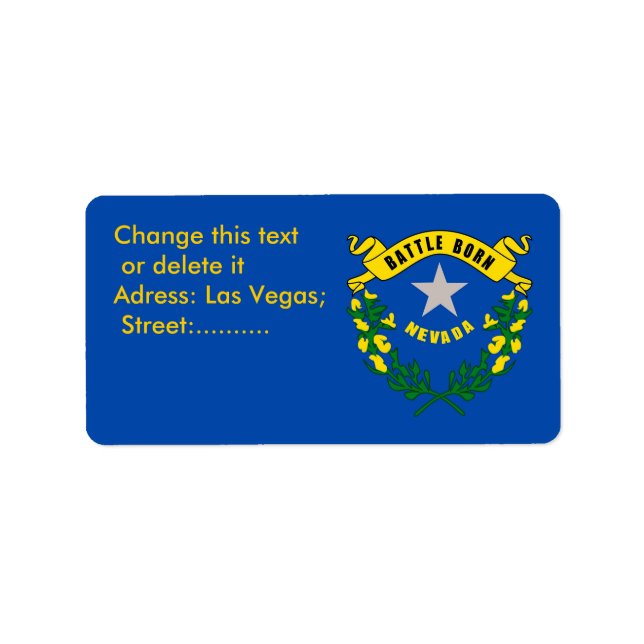 Étiquette personnalisé avec drapeau du Nevada, Éta (Devant)