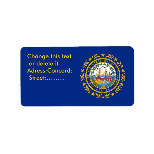 Étiquette personnalisé avec drapeau du New Hampshi (Devant)