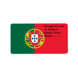 Étiquette personnalisé avec drapeau du Portugal