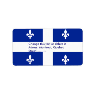 Étiquette personnalisé avec drapeau du Québec, Can