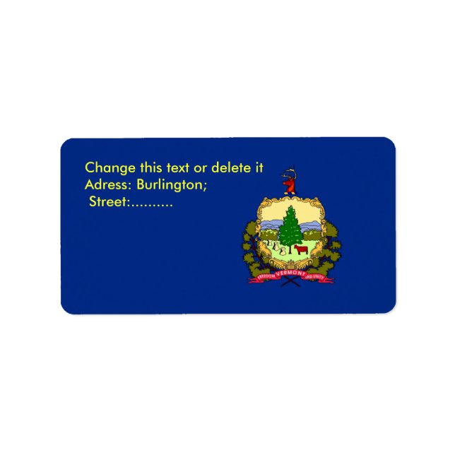 Étiquette personnalisé avec drapeau du Vermont, Ét (Devant)