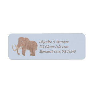 Étiquette Personnalisé Brown, Blue Wooly Mammoth Adresse de 