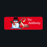 Étiquette Personnalisé De Père Noël Snowman Red Christmas<br><div class="desc">Parfois, nous devons être l'aide physique pour Père Noël ! Les autocollants personnalisés de Père Noël vont sûrement rendre cela plus facile! Ne le dis pas seulement... Prouvez-le avec une marque visuelle sur les cadeaux de vos enfants de Père Noël lui-même ! Certainement une Meilleure Maman jamais bouger! Joyeux Noël!...</div>
