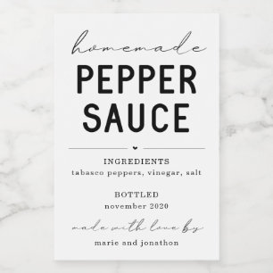 Étiquette personnalisé de sauce poivre maison