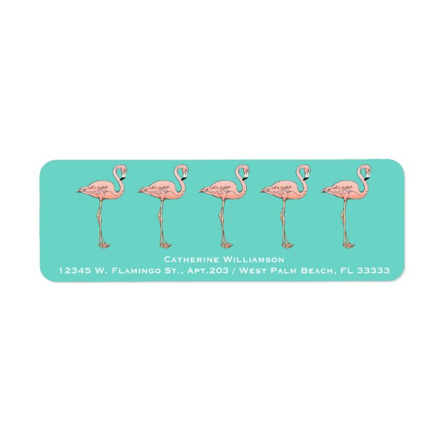 Étiquette Personnalisé Flamant rose rose amusant coloré oise (Devant)