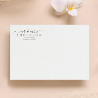 Étiquette Personnalisé Moderne M. et Mme Nom de famille Reto