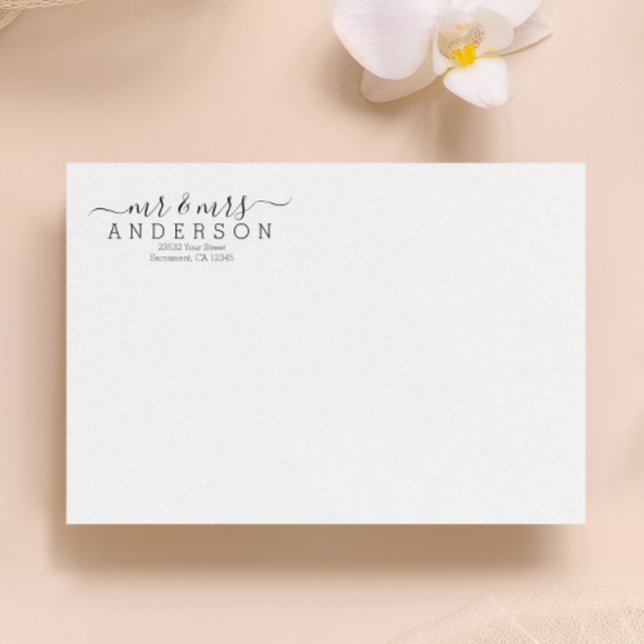 Étiquette Personnalisé Moderne M. et Mme Nom de famille Reto (Créateur téléchargé)