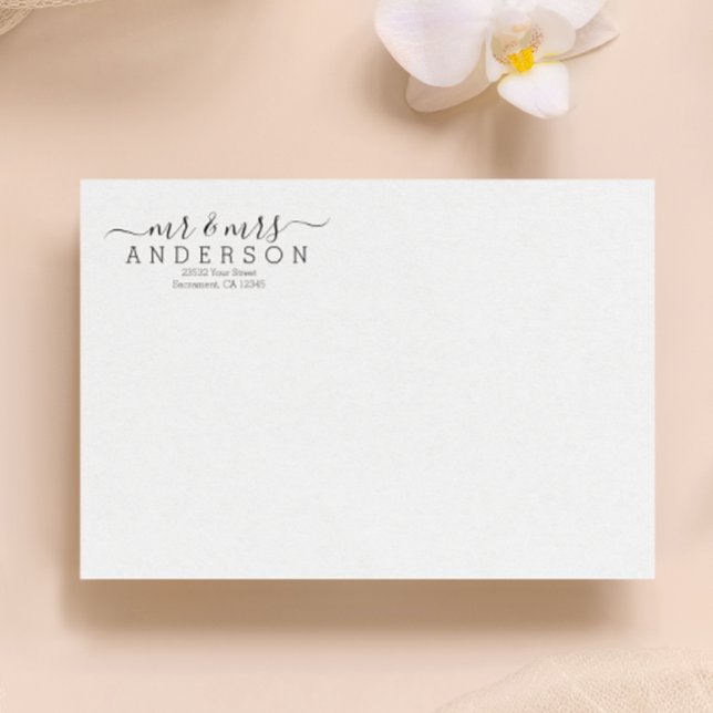 Étiquette Personnalisé Moderne M. et Mme Nom de famille Reto (Créateur téléchargé)