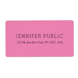 Étiquette Personnalisé Moderne Simple Conçu Modèle rose
