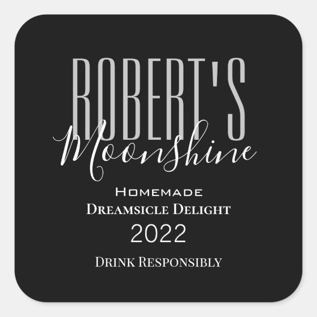 Étiquette personnalisé "Moonshine" (Devant)