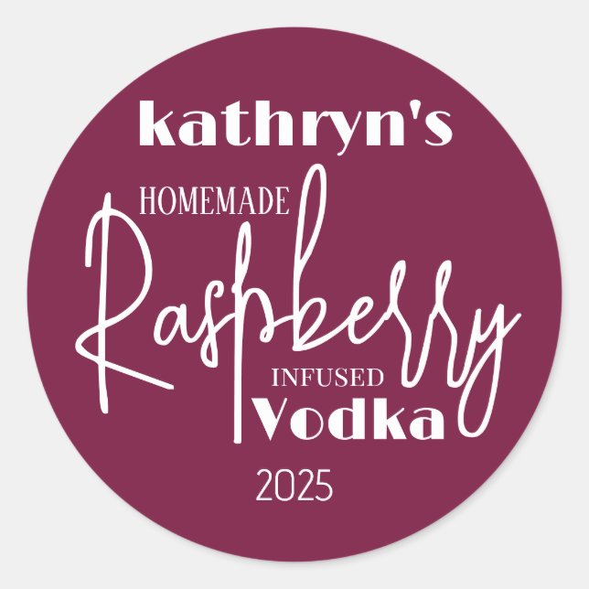 Étiquette personnalisé Raspberry Vodka (Devant)