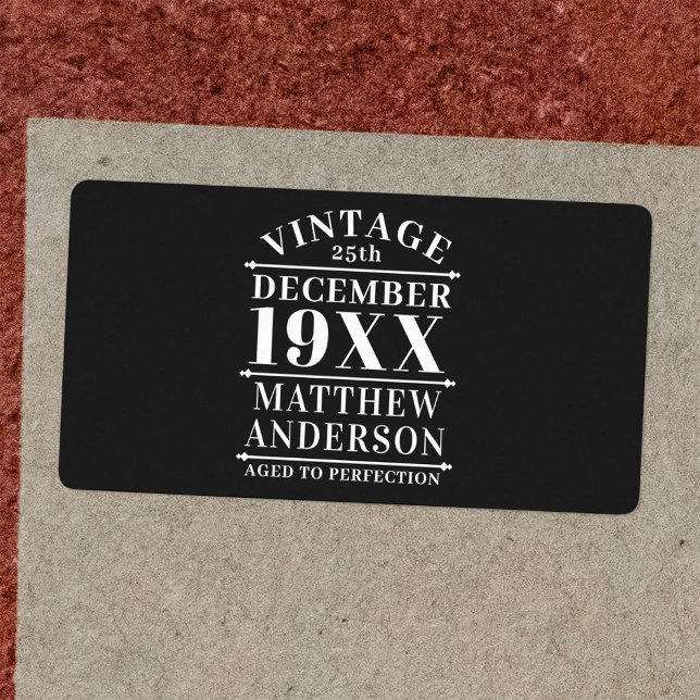 Étiquette Personnalisé Vintage à la perfection (Créateur téléchargé)