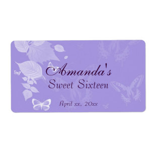 Étiquette Personnalisé, Violet, Sweet Sixteen, Bouteille d'e