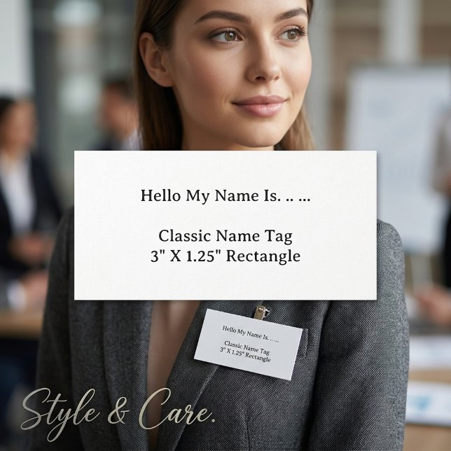 Étiquette personnalisée 3X1.2 Nom Style Simple Pro (Custom 3X1.2 Name Tag Simple Clean Modern Style)