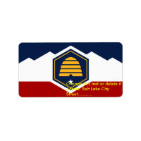 Étiquette personnalisée avec le drapeau de l'Utah,
