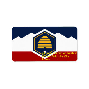 Étiquette personnalisée avec le drapeau de l'Utah,