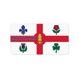 Étiquette personnalisée avec le drapeau de Montréa