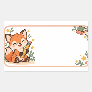Étiquette personnalisée avec renard mignon pour éc