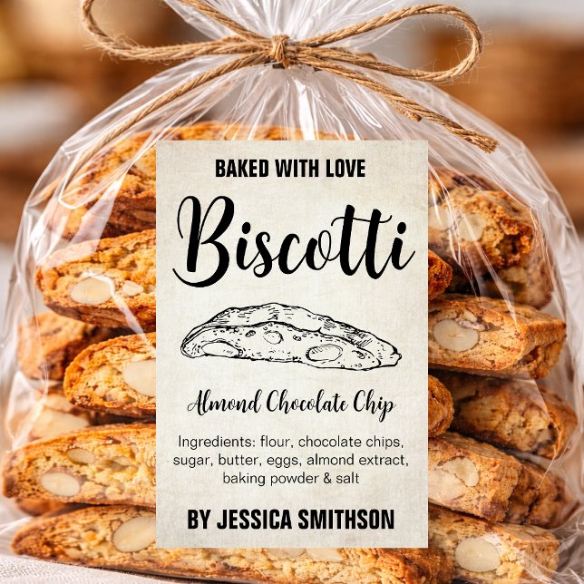Étiquette personnalisée Biscotti faits maison BIS0 (Créateur téléchargé)