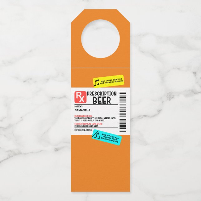 Étiquette personnalisée d'avertissement de bière à (Devant)