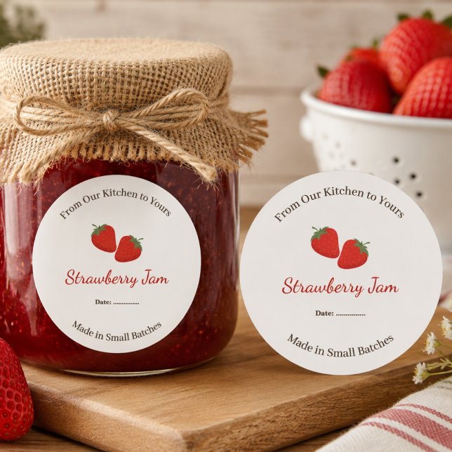 Étiquette personnalisée de confiture de fraise de  (Créateur téléchargé)