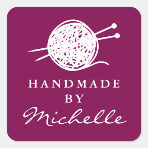 Étiquette personnalisée de fil de tricot en laine