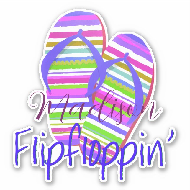 Étiquette personnalisée de Flip floppin' (Devant)