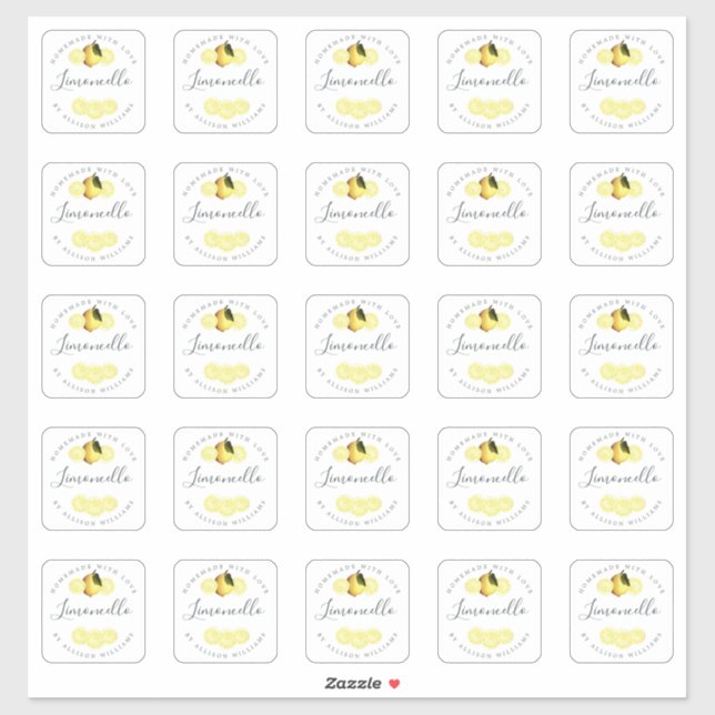 Étiquette personnalisée de Limoncello fait maison  (Feuille)