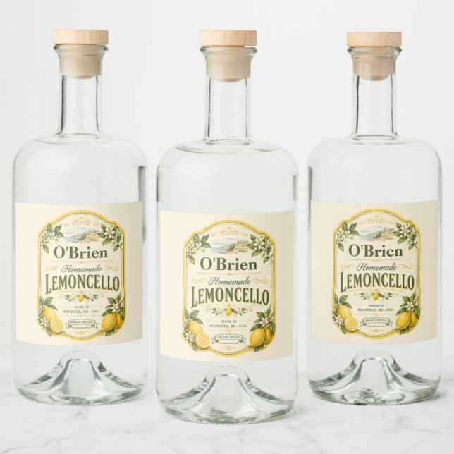 Étiquette personnalisée de limoncello fait maison  (Bouteilles)