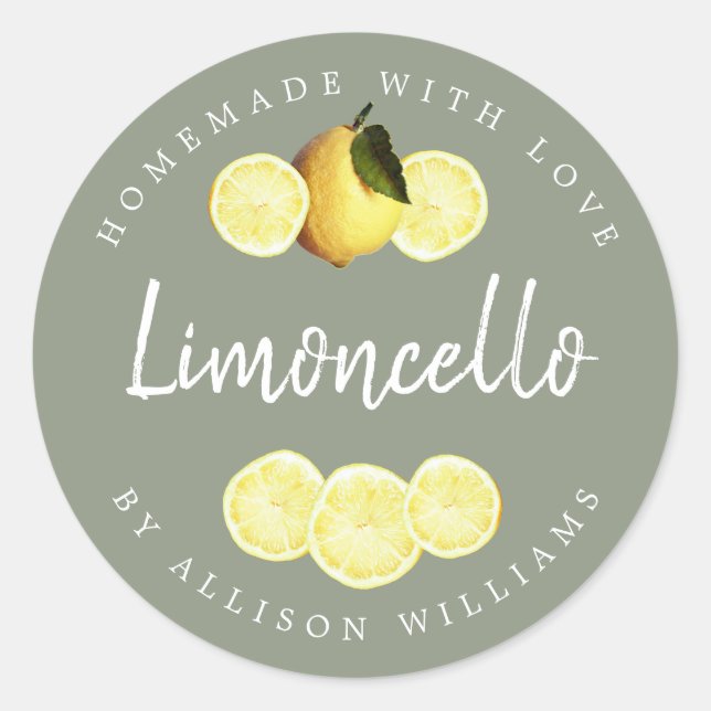 Étiquette personnalisée de limoncello fait maison  (Devant)