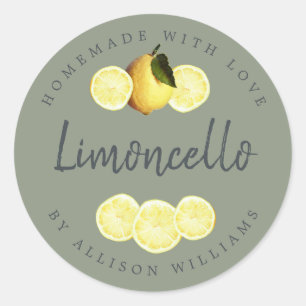 Étiquette personnalisée de limoncello fait maison 