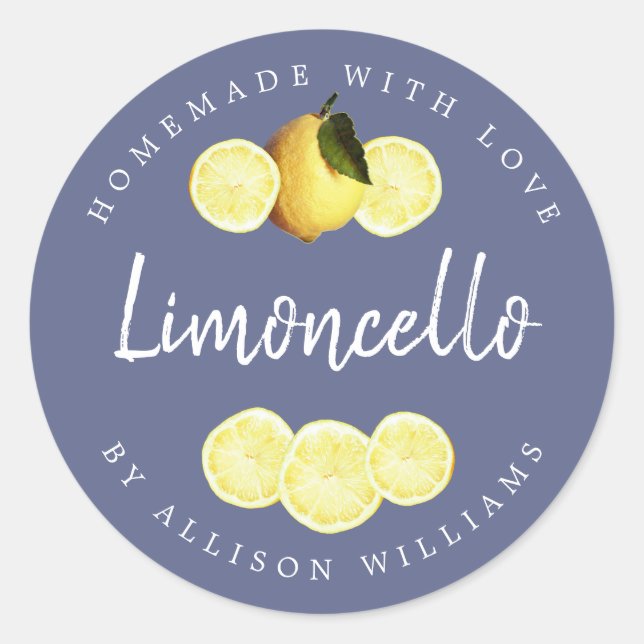 Étiquette personnalisée de limoncello fait maison  (Devant)