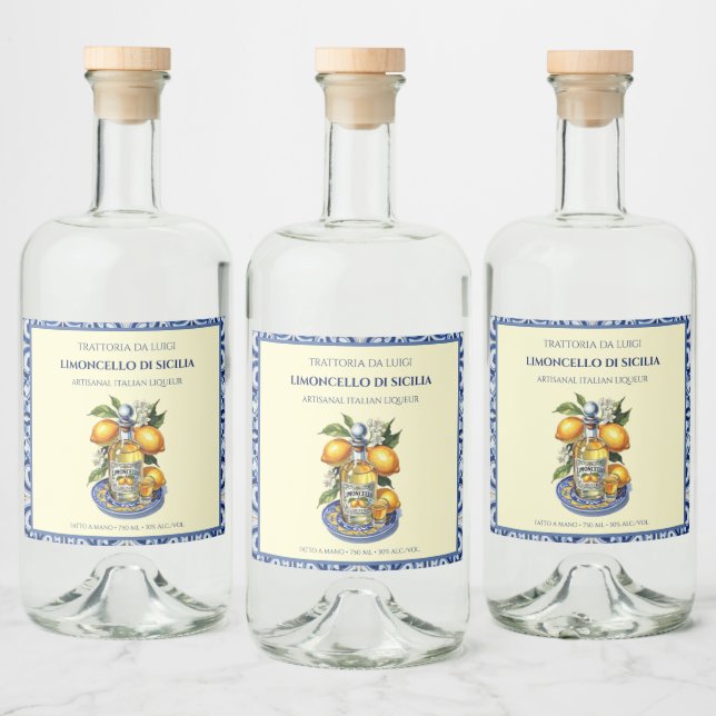 Étiquette personnalisée de limoncello pour restaur (Bouteilles)
