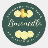 Étiquette personnalisée de Limoncello vert foncé f