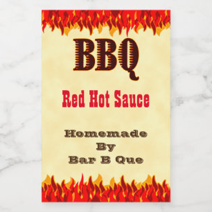 Étiquette personnalisée de sauce piquante BBQ 2x3"