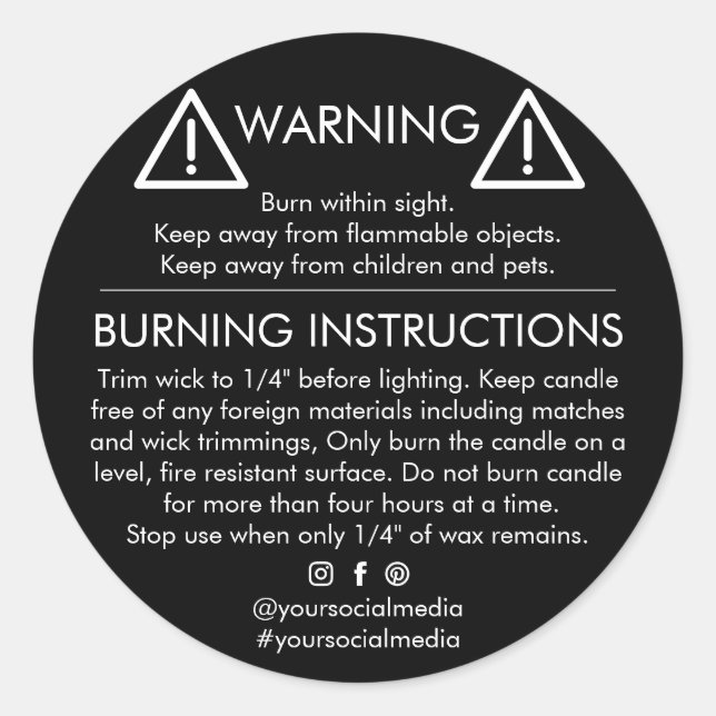Étiquette personnalisée d'instructions de sécurité (Devant)
