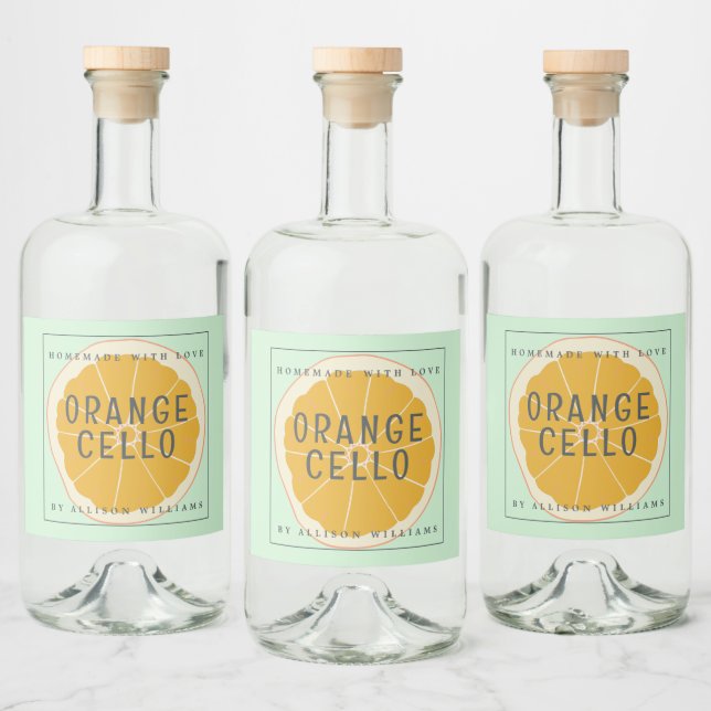 Étiquette personnalisée d'Orangecello fait maison (Bouteilles)