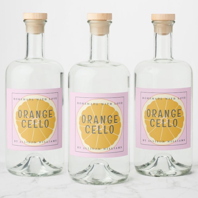 Étiquette personnalisée d'Orangecello fait maison (Bouteilles)