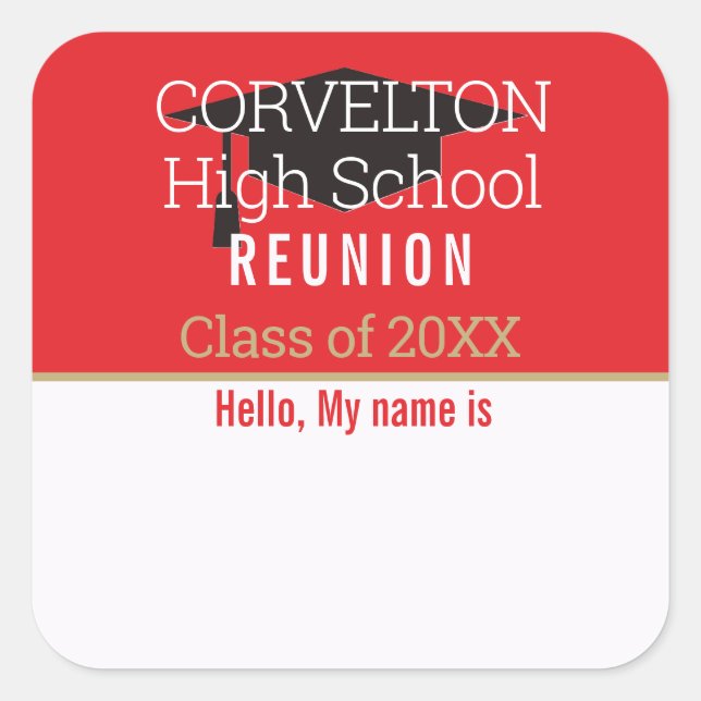 Étiquette personnalisée mate pour réunion de class (Devant)